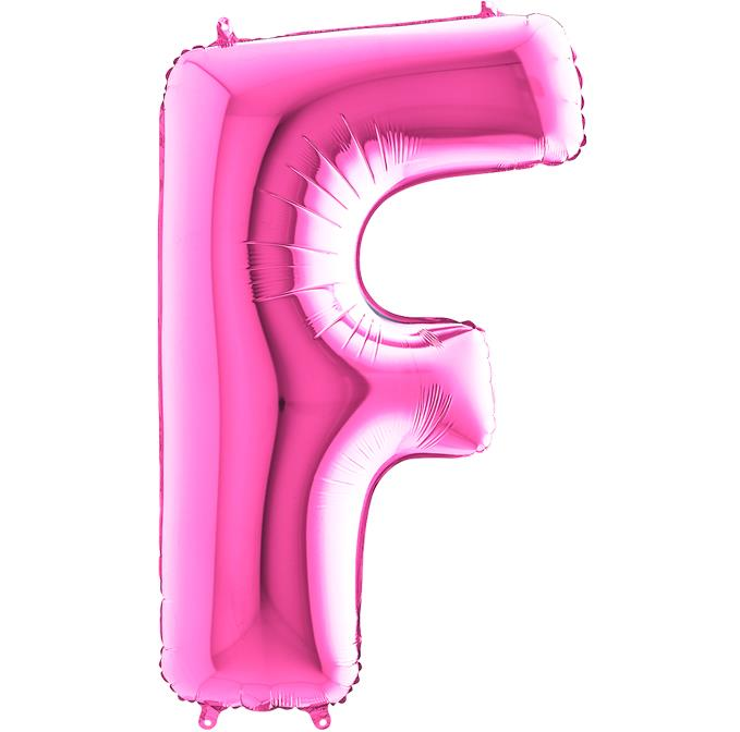 S/SHAPE FOİL BALON - LETTER -F- PINK