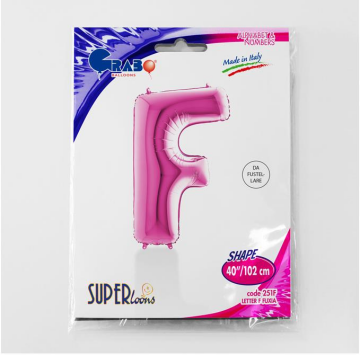 S/SHAPE FOİL BALON - LETTER -F- PINK