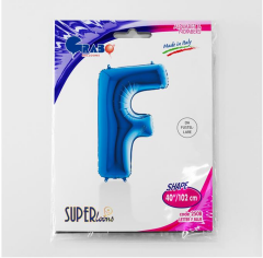 S/SHAPE FOİL BALON - LETTER -F- BLUE