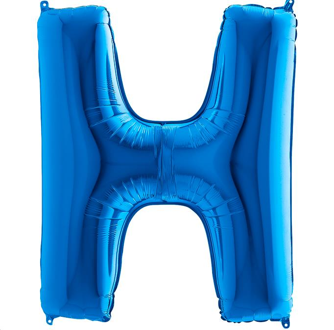 S/SHAPE FOİL BALON - LETTER -H- BLUE