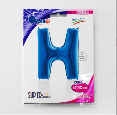 S/SHAPE FOİL BALON - LETTER -H- BLUE