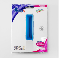 S/SHAPE FOİL BALON - LETTER -I- BLUE