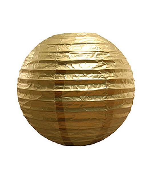 METALİK ÇİN FENERİ 20 CM GOLD