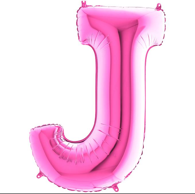 S/SHAPE FOİL BALON - LETTER -J- PINK