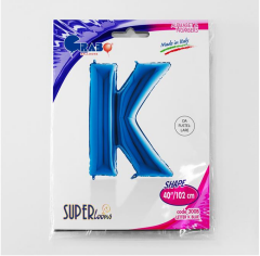 S/SHAPE FOİL BALON - LETTER -K- BLUE