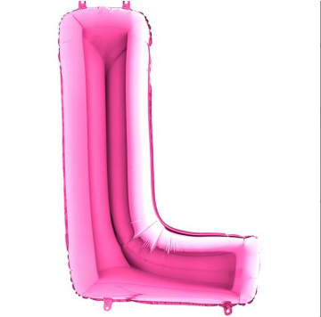 S/SHAPE FOİL BALON - LETTER -L- PINK