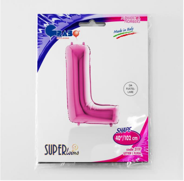 S/SHAPE FOİL BALON - LETTER -L- PINK