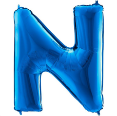 S/SHAPE FOİL BALON - LETTER -N- BLUE