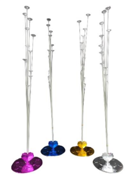 Balon Standı 11 Li Renkli Metal Ayaklı Kolay Kurulum Pembe-Mavi