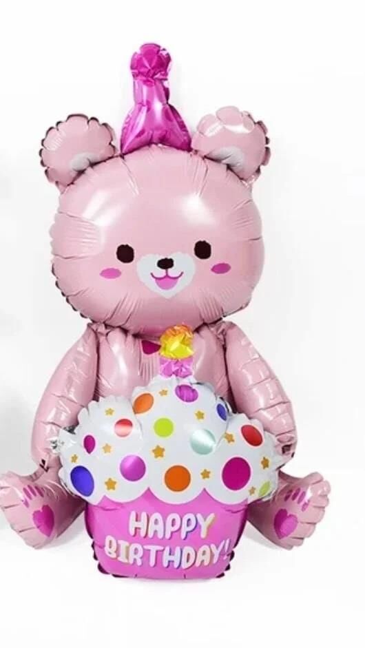 H.BIRTHDAY PEMBE AYI FOLYO BALON