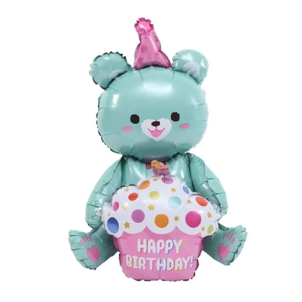 H.BIRTHDAY YEŞİL AYI FOLYO BALON