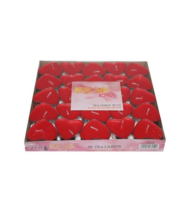Mum Kalp Şekilli Tealight 50 Adet