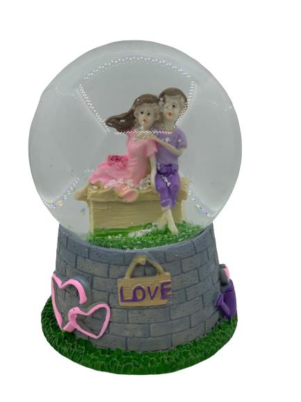 Kar Küresi Sevgililer Pilli Işıklı Müzikli 12 Cm Kargo Ücretsiz