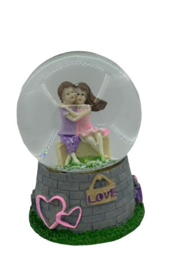 Kar Küresi Sevgililer Pilli Işıklı Müzikli 12 Cm Kargo Ücretsiz