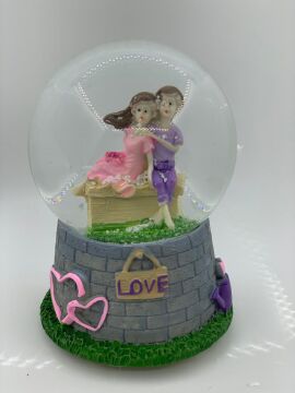 Kar Küresi Sevgililer Pilli Işıklı Müzikli 12 Cm Kargo Ücretsiz