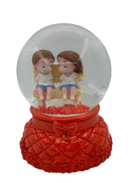 Kar Küresi Sevgili Pilli Işıklı Müzikli 12 Cm Kargo Ücretsiz