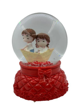 Kar Küresi Sevgili Pilli Işıklı Müzikli 12 Cm Kargo Ücretsiz