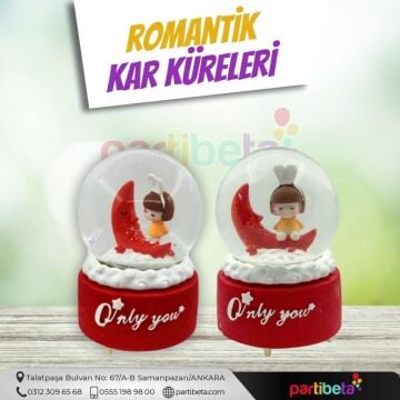 Kar Küresi Sevgili Pilli Işıklı Müzikli 12 Cm Kargo Ücretsiz