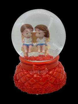 Kar Küresi Sevgili Pilli Işıklı Müzikli 12 Cm Kargo Ücretsiz