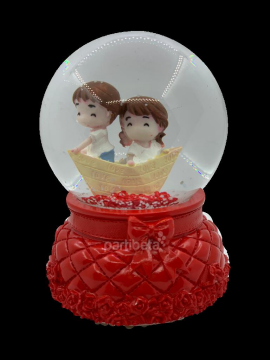 Kar Küresi Sevgili Pilli Işıklı Müzikli 12 Cm Kargo Ücretsiz