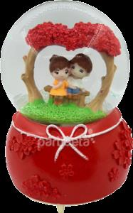 Kar Küresi Aşıklar Pilli Işıklı Müzikli Püskürtme Motorlu Büyük Boy 15 Cm Kargo Ücretsiz