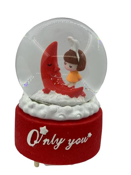 Kar Küresi Sevgililer Pilli Işıklı Müzikli Püskürtme Motorlu Büyük Boy 15 Cm Kargo Ücretsiz