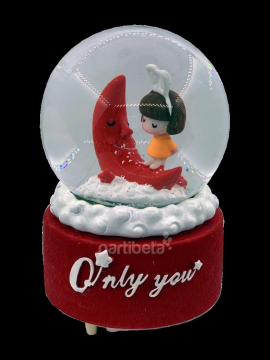 Kar Küresi Sevgililer Pilli Işıklı Müzikli Püskürtme Motorlu Büyük Boy 15 Cm Kargo Ücretsiz