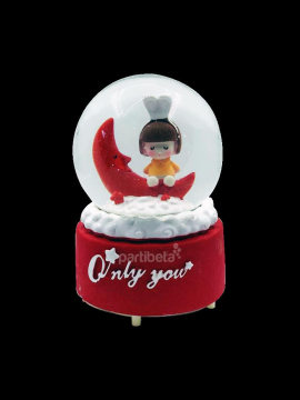 Kar Küresi Sevgililer Pilli Işıklı Müzikli Püskürtme Motorlu Büyük Boy 15 Cm Kargo Ücretsiz