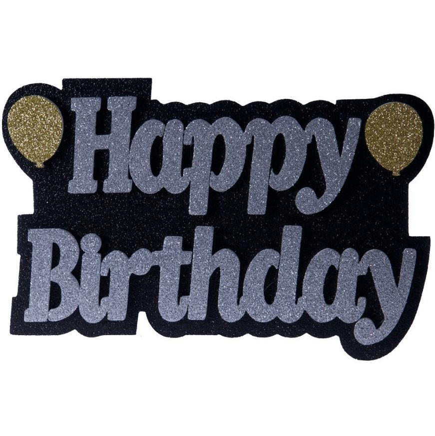 Strafor Happy Birthday Balonlu Silver Simli