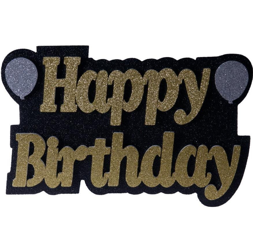 Strafor Happy Birthday Balonlu Gold Simli