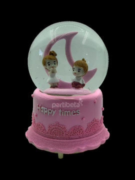 Kar Küresi Mutlu Zamanlar Pilli Işıklı Müzikli Püskürtme Motorlu Büyük Boy 15 Cm Kargo Ücretsiz