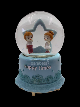 Kar Küresi Mutlu Zamanlar Pilli Işıklı Müzikli Püskürtme Motorlu Büyük Boy 15 Cm Kargo Ücretsiz