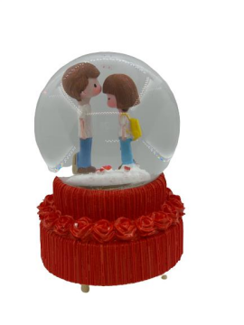 Kar Küresi Mutlu Aşıklar Pilli Işıklı Müzikli Püskürtme Motorlu Büyük Boy 15 Cm Kargo Ücretsiz