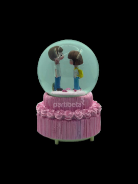 Kar Küresi Mutlu Aşıklar Pilli Işıklı Müzikli Püskürtme Motorlu Büyük Boy 15 Cm Kargo Ücretsiz