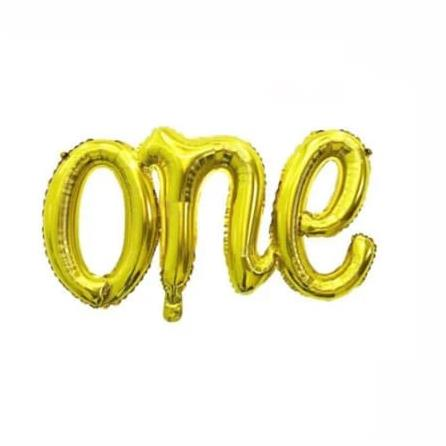 One Yazılı Folyo Balon Gold Renk
