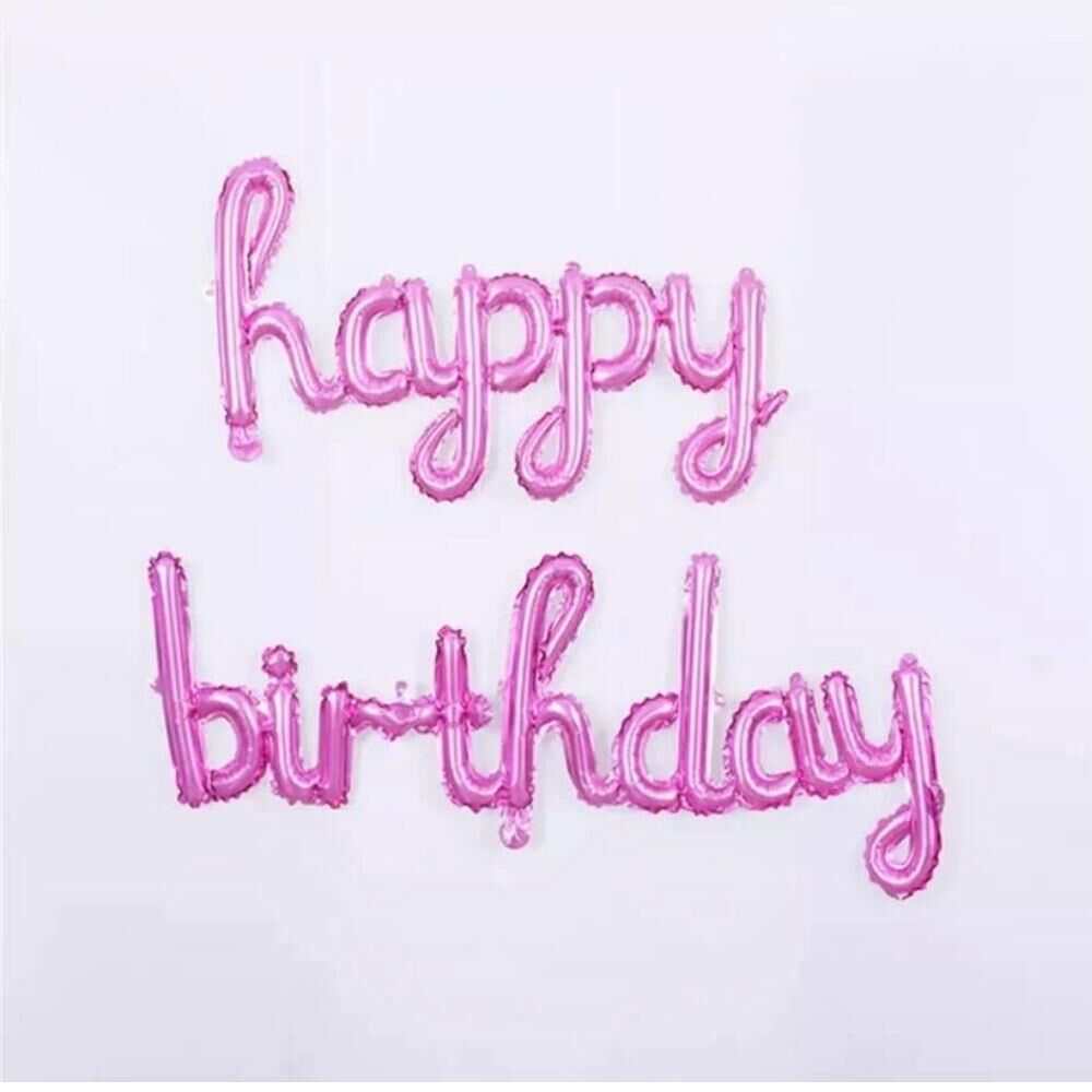 İMZA HAPPY BİRTHDAY PEMBE BALON