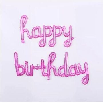 İMZA HAPPY BİRTHDAY PEMBE BALON