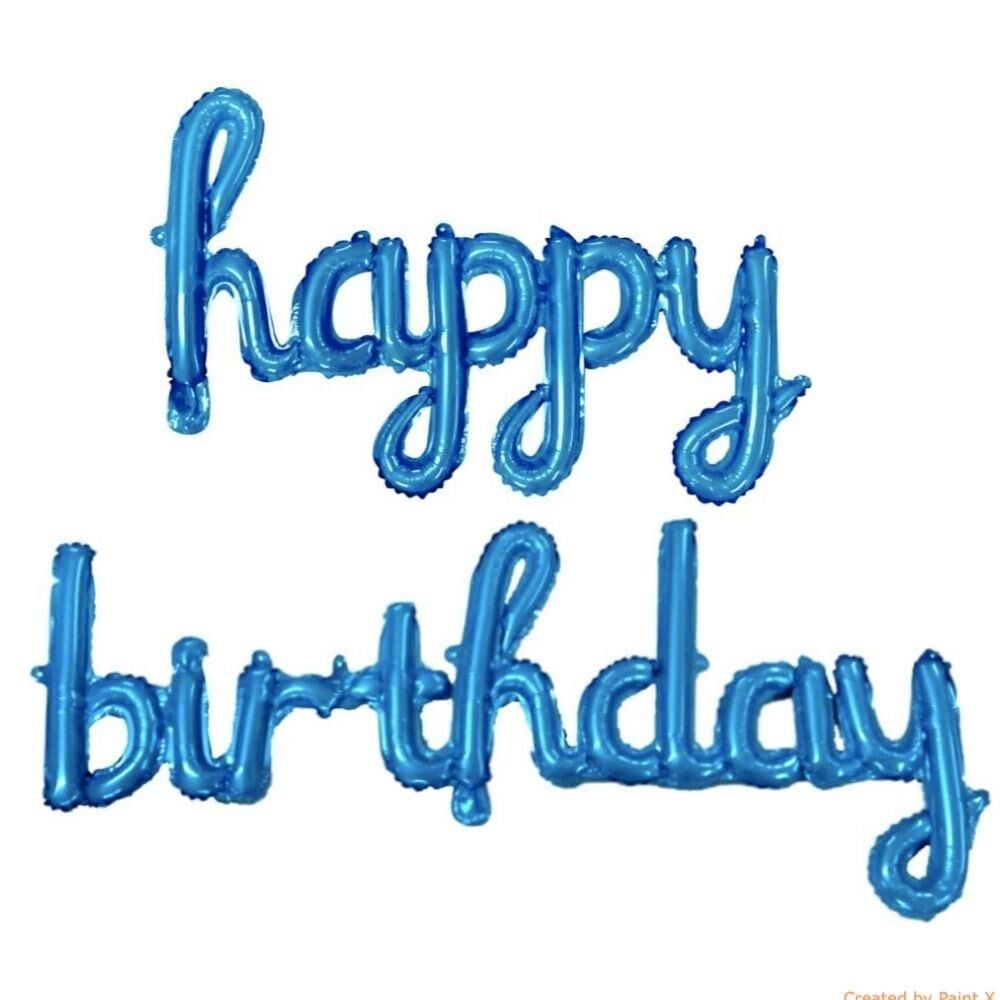 İMZA HAPPY BİRTHDAY MAVİ BALON