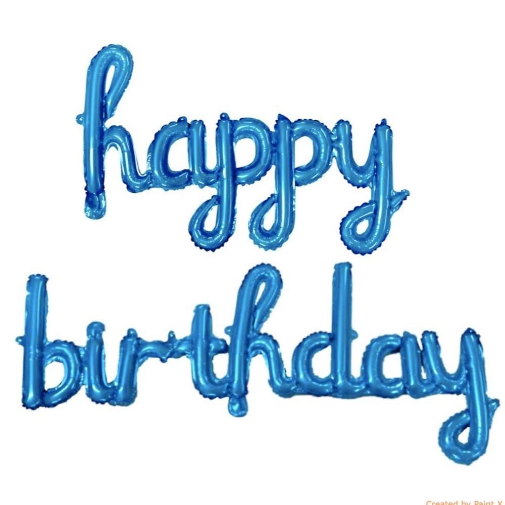 İMZA HAPPY BİRTHDAY MAVİ BALON