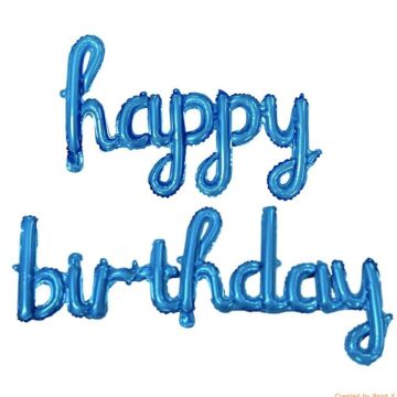 İMZA HAPPY BİRTHDAY MAVİ BALON