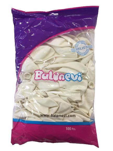 12'' BASKI BALON BEYAZ ( B.E. )