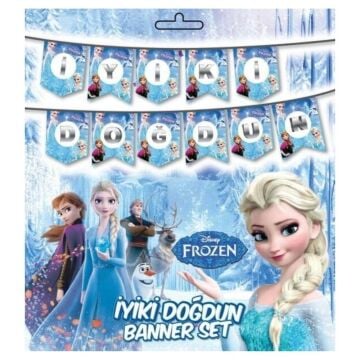 FROZEN BASKILI İYİ Kİ DOĞDUN BANNER