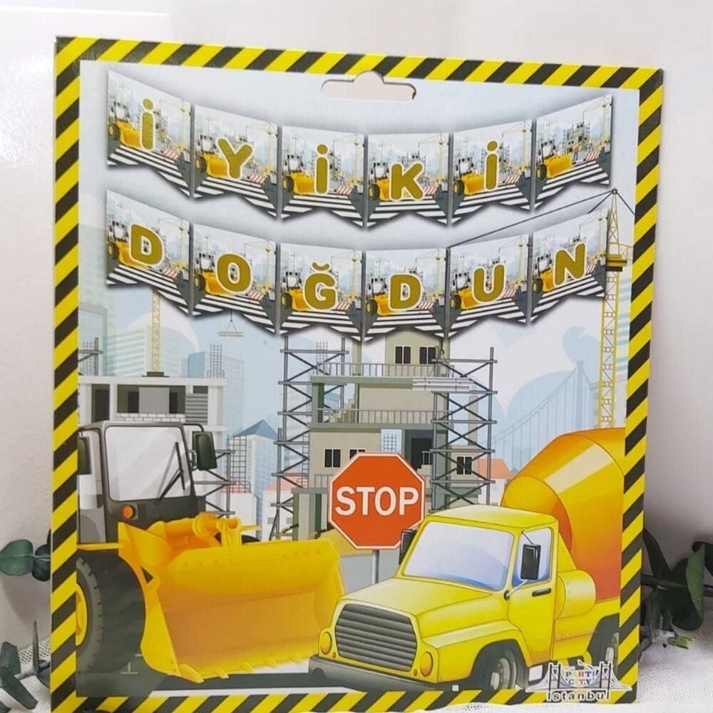İNŞAAT BASKILI İYİ Kİ DOĞDUN BANNER