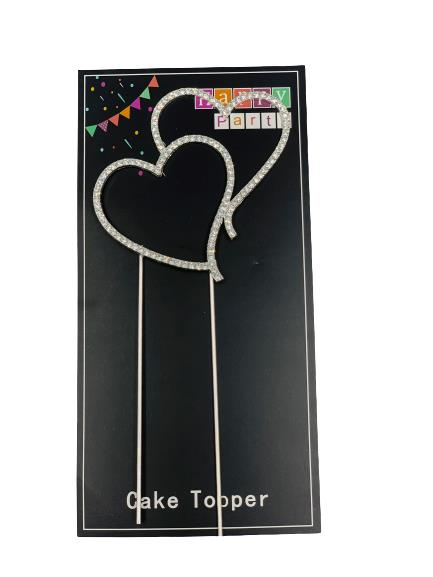 METAL TAŞLI KALP PASTA SÜS