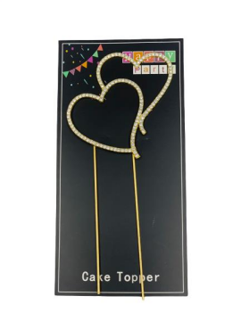 METAL TAŞLI KALP PASTA SÜS