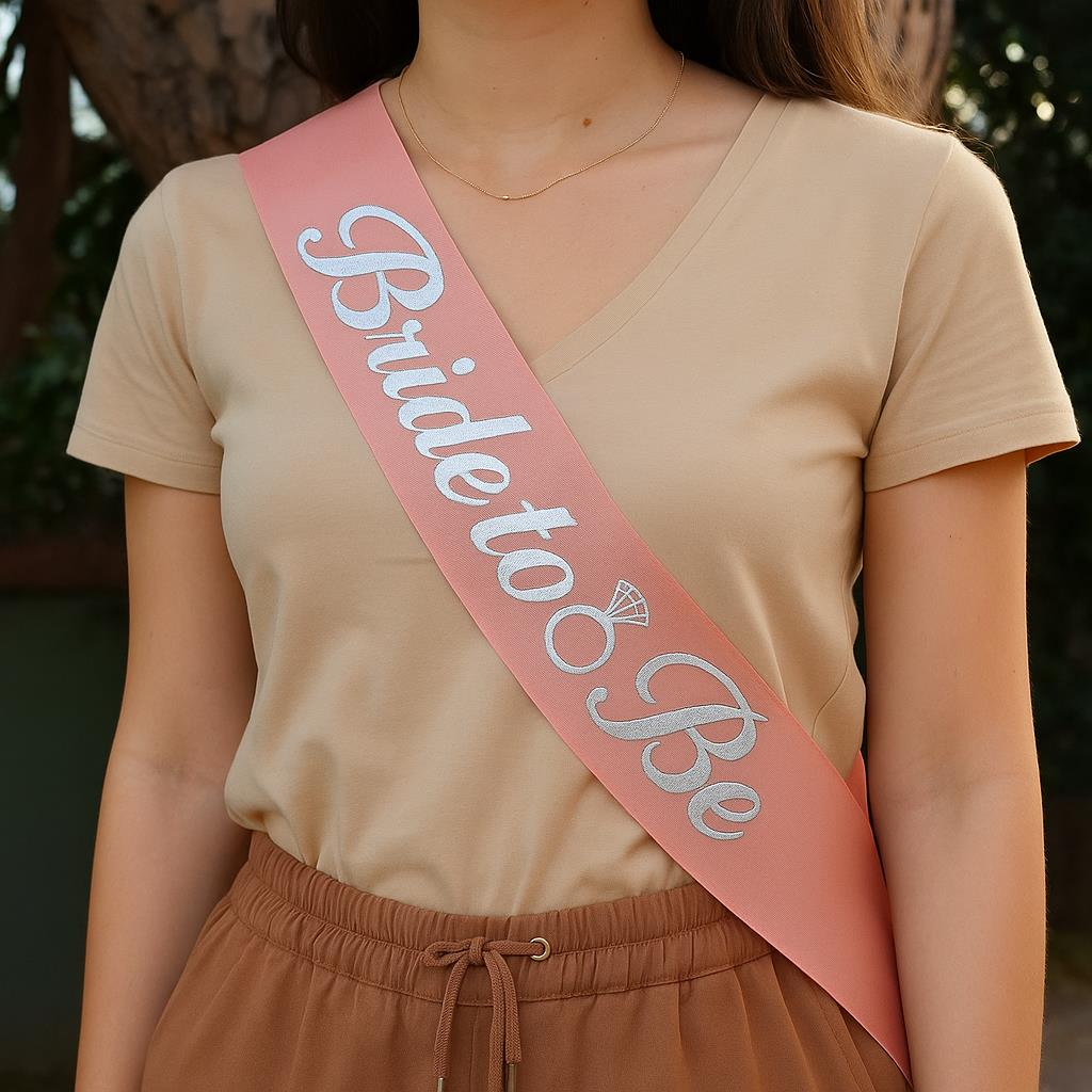 BRİDE TO BE KUŞAK SOMON GÜMÜŞ BASKILI