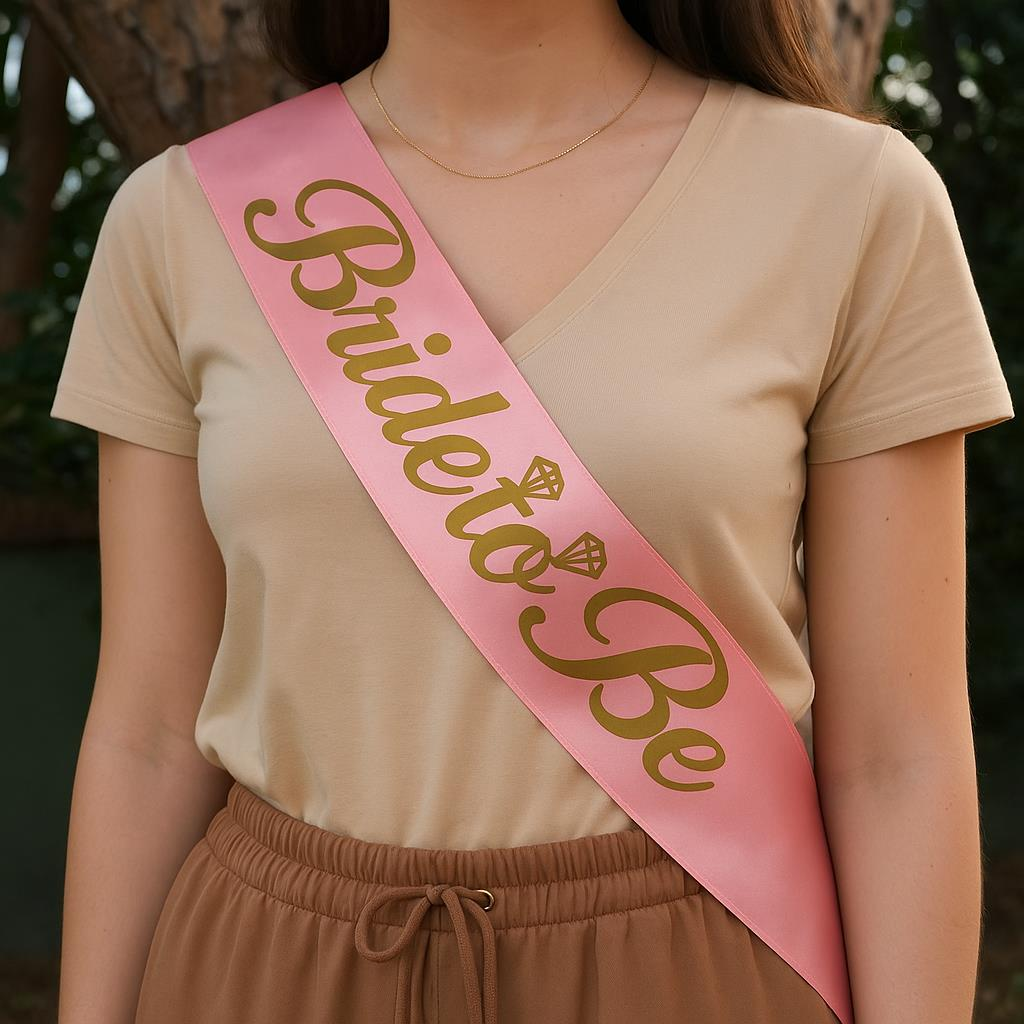 BRİDE TO BE KUŞAK SOMON GOLD BASKILI