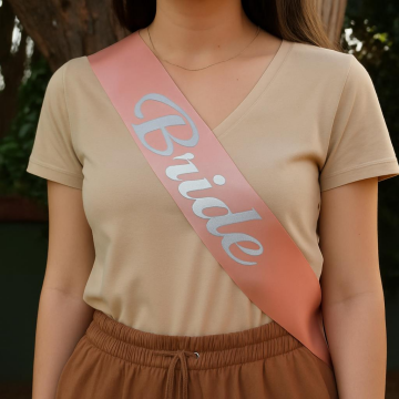 BRIDE BASKILI KUŞAK SOMON GÜMÜŞ