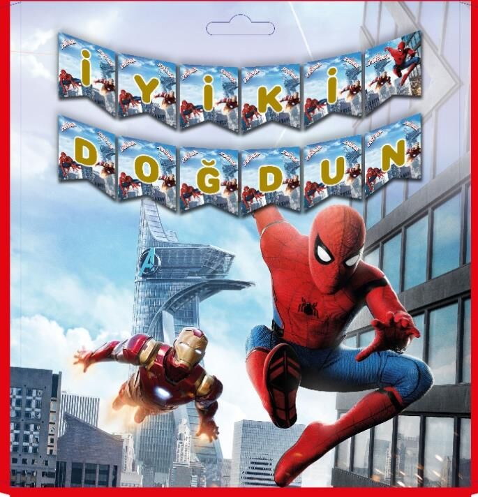 SPIDERMAN BASKILI İYİ Kİ DOĞDUN BANNER