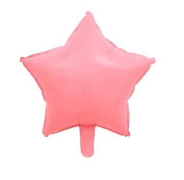 Yıldız Makaron Folyo Balon Pembe Renk 45 Cm